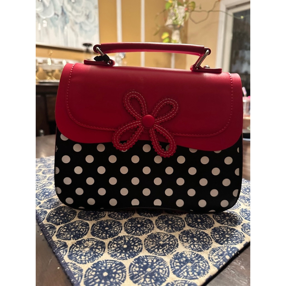 Unique Vintage Red & Black Polka Dot Handbag’s - Picture 2 of 4
